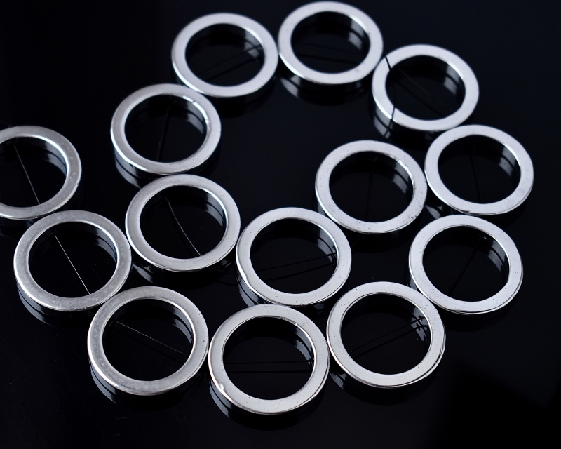 Бусины Гематит тонированный кольца цвет серебро размер 29*5мм имитация Серебро