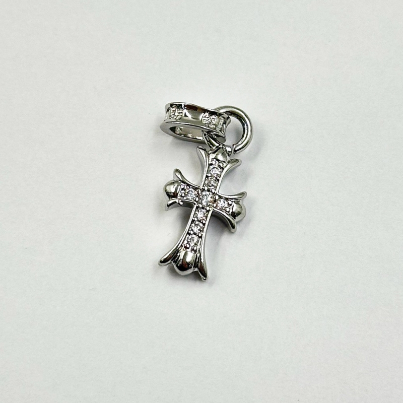 Подвеска Крестик 10*21мм цвет серебро